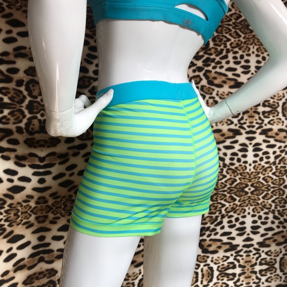 Nike Pro Dri-Fit Lime Green/Turquoise Blue Performance Shorts Size S-M - Picture 11 of 16